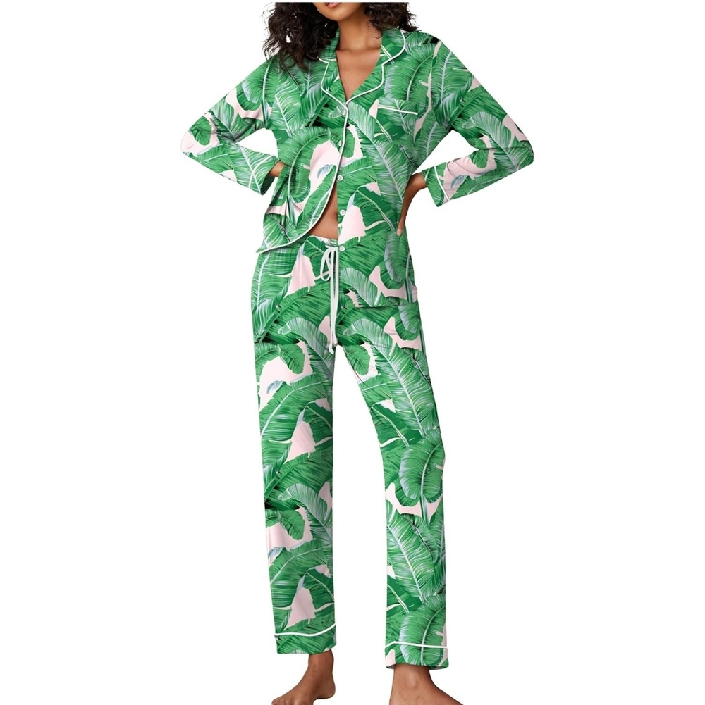 Ekouaer Banana Leaf "The Beverly Hills" Print Pajama Size Small - Picture 3 of 15